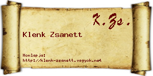 Klenk Zsanett névjegykártya